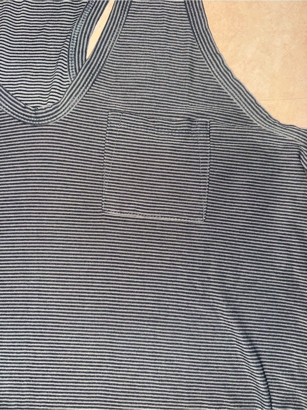 Alexander Wang Gray Micro-Striped Racerback Tank - Picture 4 of 9